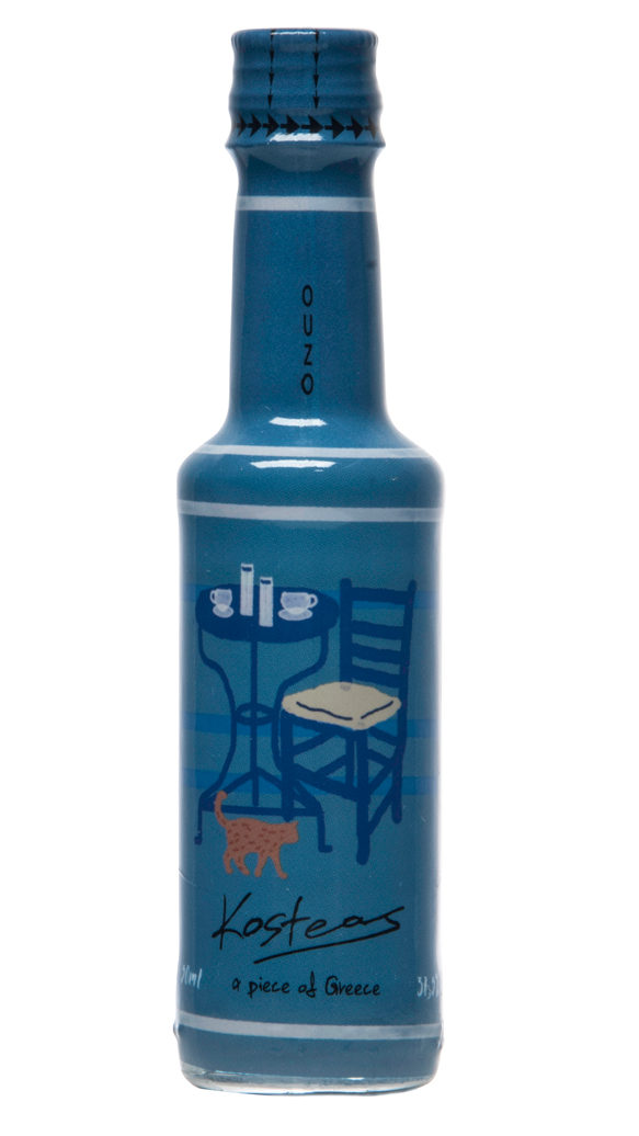 Ouzo verschiedene Motive (Kafenio) 37,5% Kosteas 50mL