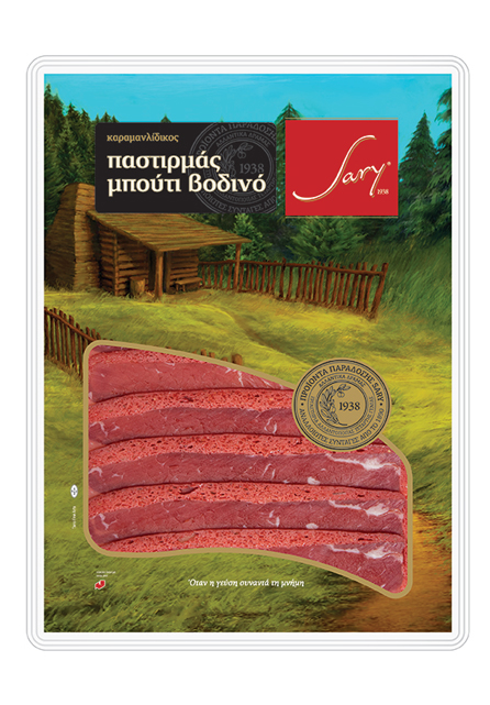 Schenkelpastourmas Karamalidiko Rind in Scheiben Sary 100g
