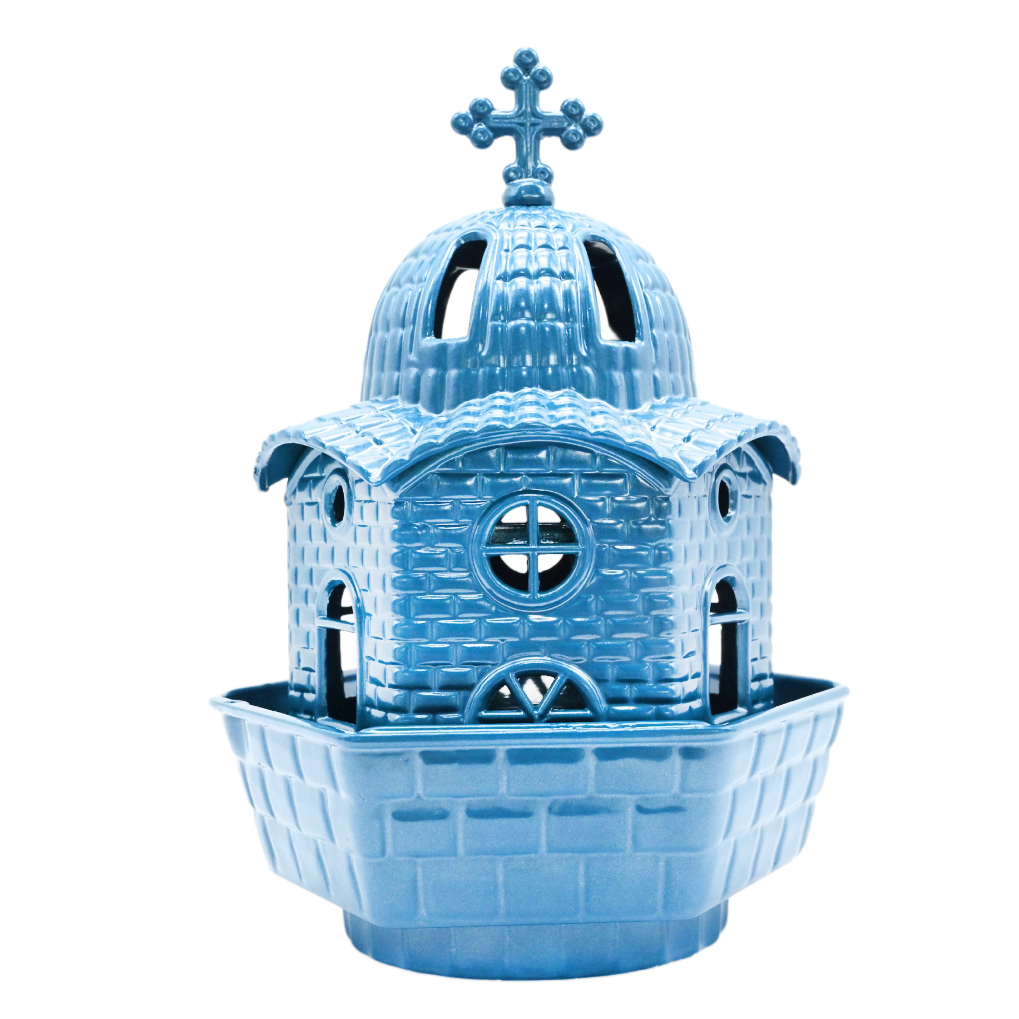 Öllämpchen kleine Kirche aus Metall (ohne Glas) 