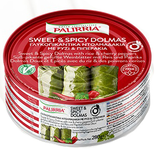 Süb-pikante Gefüllte Weinblätter mit Reis und Paprika Paliria 280gr