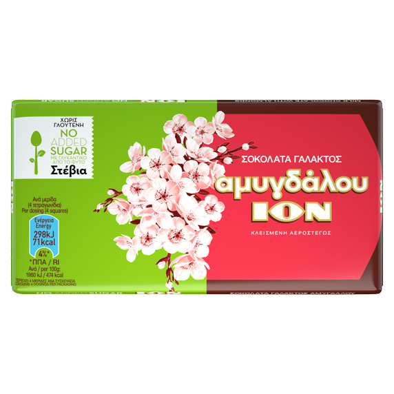 Mandelnschokolade Glutenfrei mit Stevia ION 60g