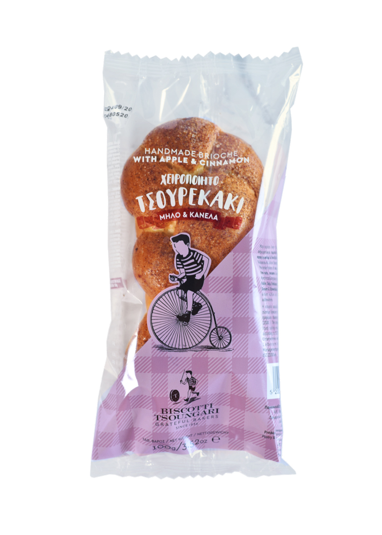 Hefegebäck Tsoureki gefüllt mit Apfel und Zimt Biscotti 100g