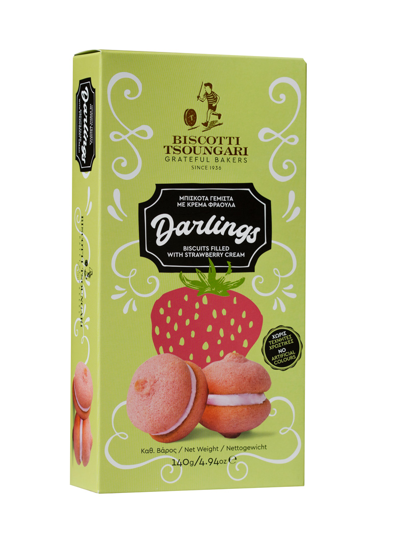 Kekse gefüllt mit Erdbeercreme Biscotti 140g 